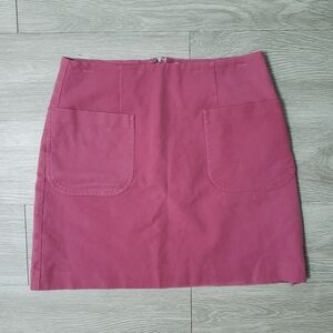 LOFT pink A line midi stretch skirt w/ pockets size 4 Petite casual